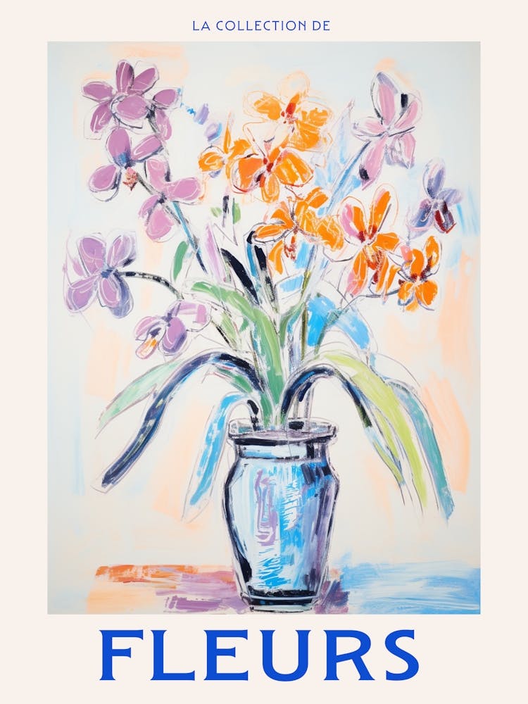 French Flower Poster Orchid