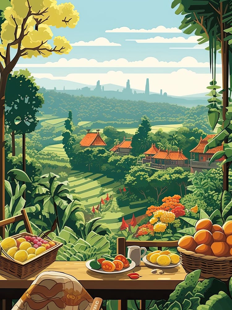 Bali, Indonesia, Graphic Illustration 3
