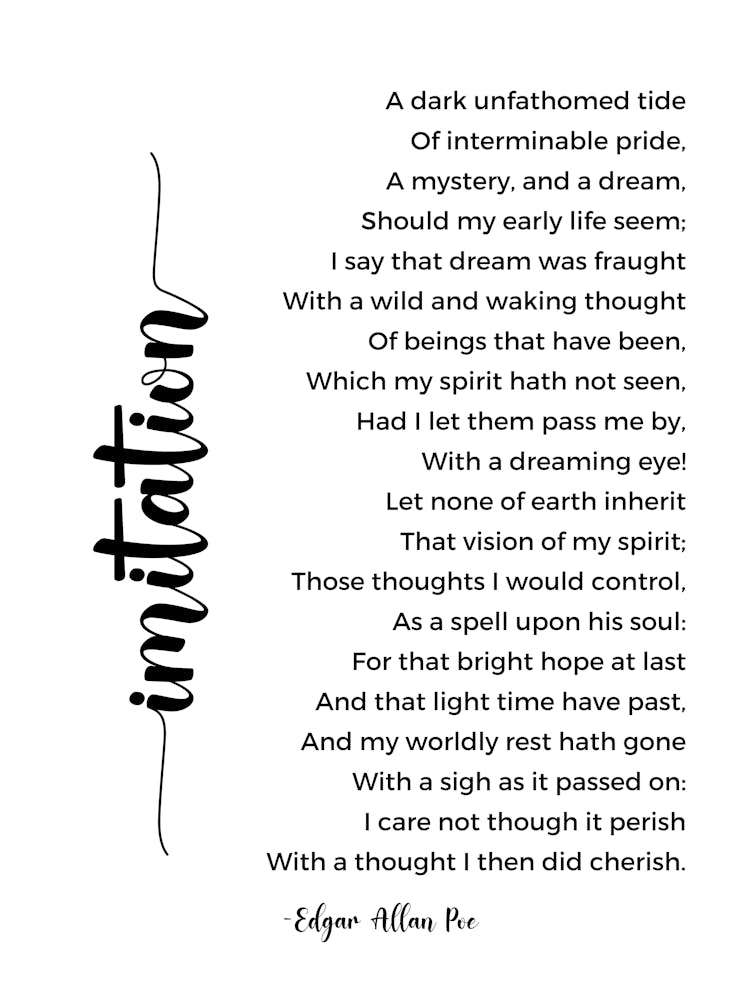 Imitation Gedicht von Edgar Allan Poe