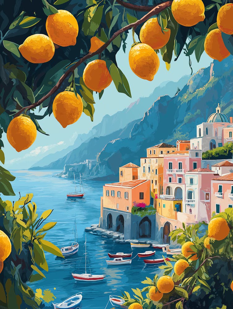 Lemon Trees Overlooking The Amalfi Coast
