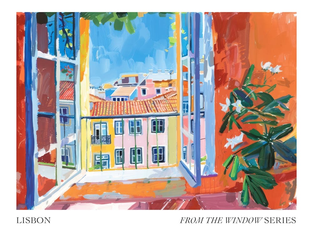 Lisbon From The Window Series Poster Painting 1