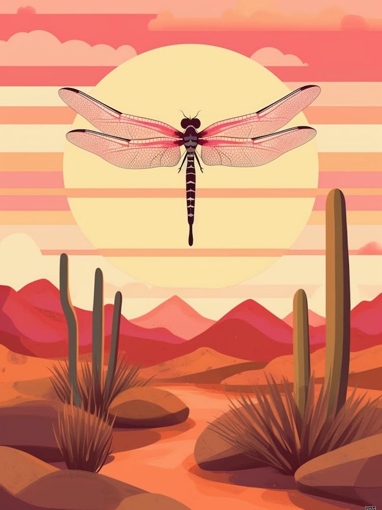  Dragonfly Roseate Skimmer Orthemis Sunset