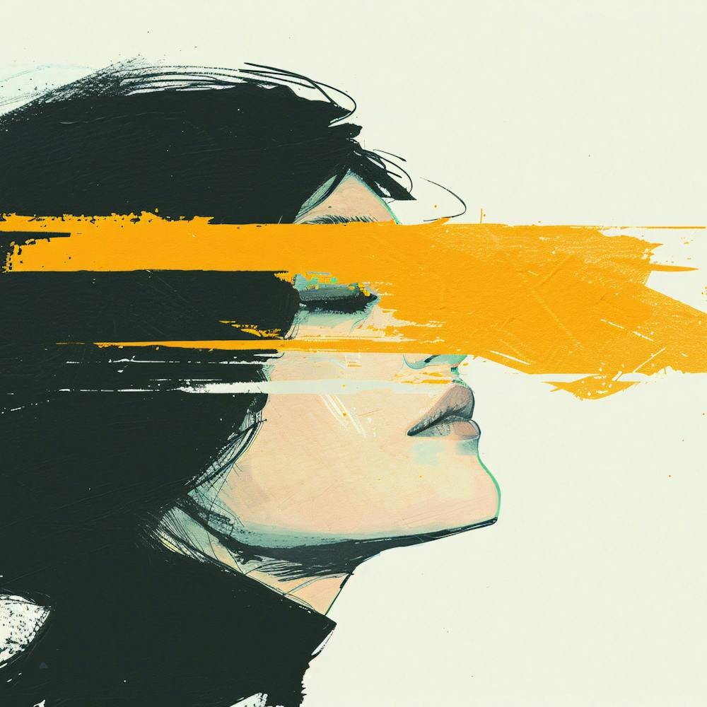 Girl With Yellow Paint On Her Face