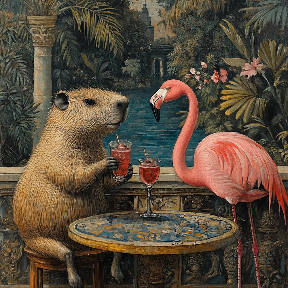 Beaver And Flamingo