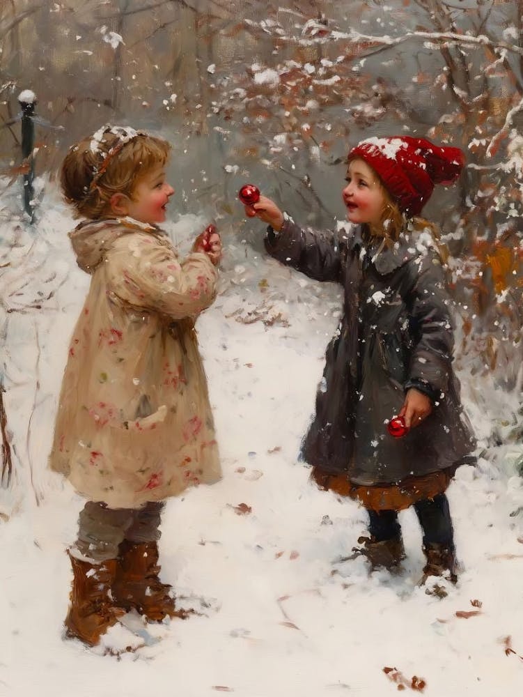 Vintage Christmas Landscape Art Painting, Winter Wall Decor, Rustic Winter Printable Digital Downloadable Painting, Christmas Gift