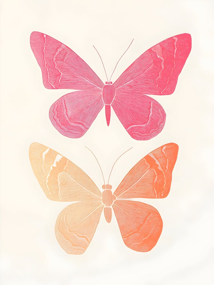 Pink And Orange Butterflies