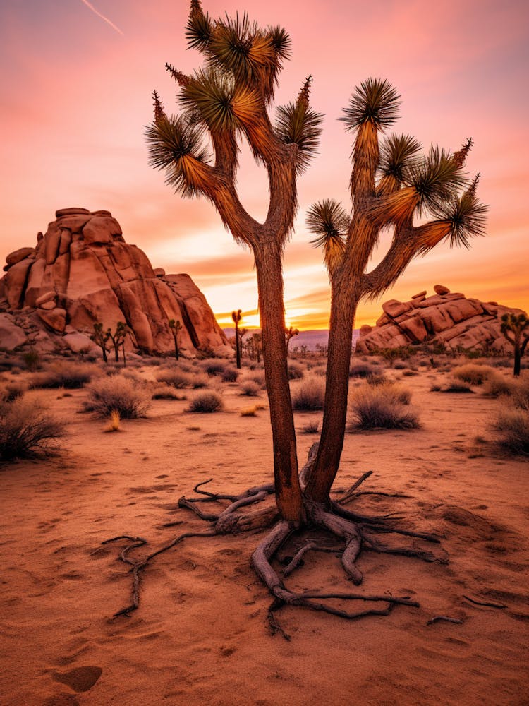  Photograph Of A Joshua Trees At Dusk In Desert 3