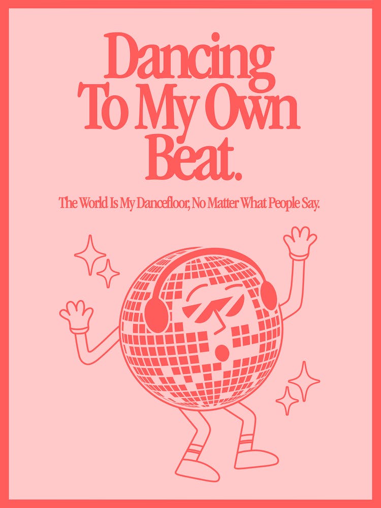 Dancing To My Own Beat Print | Funky Artwork