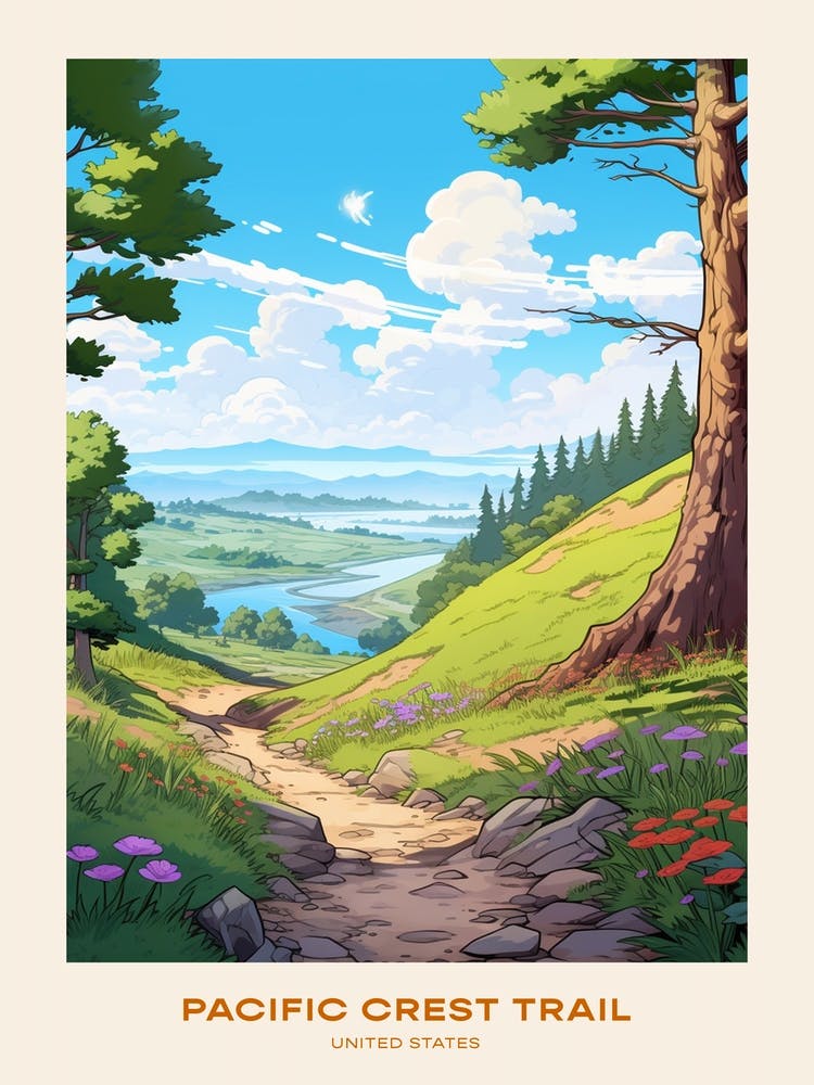 Pacific Crest Trail Usa Hike Poster