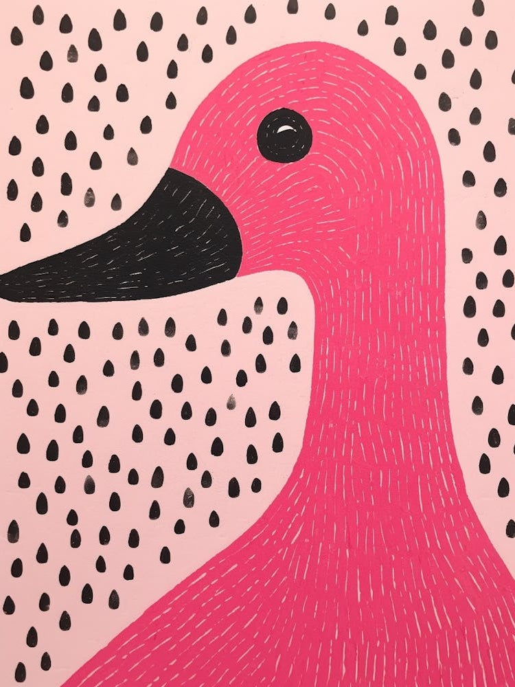 Pink Polka Dot Swan 3