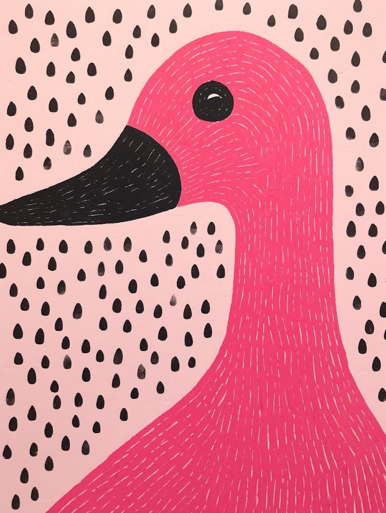 Pink Polka Dot Swan 3