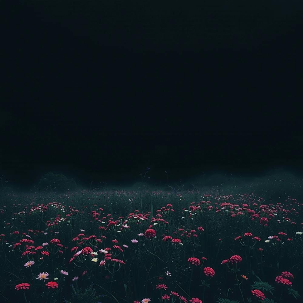 Dark Field Of Flowers