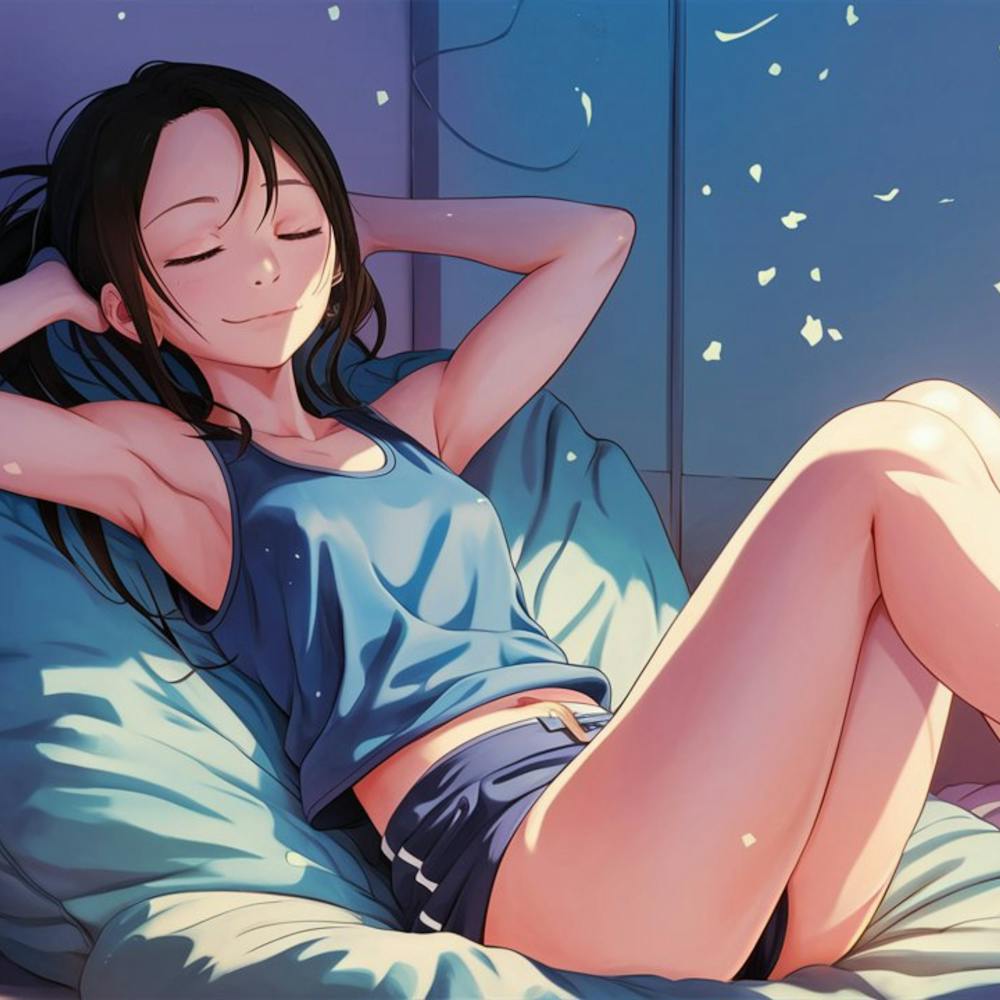 Girl Laying On A Bed