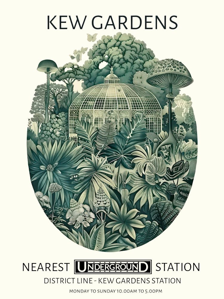 Kew Gardens 1 Vintage Botanical Underground Travel