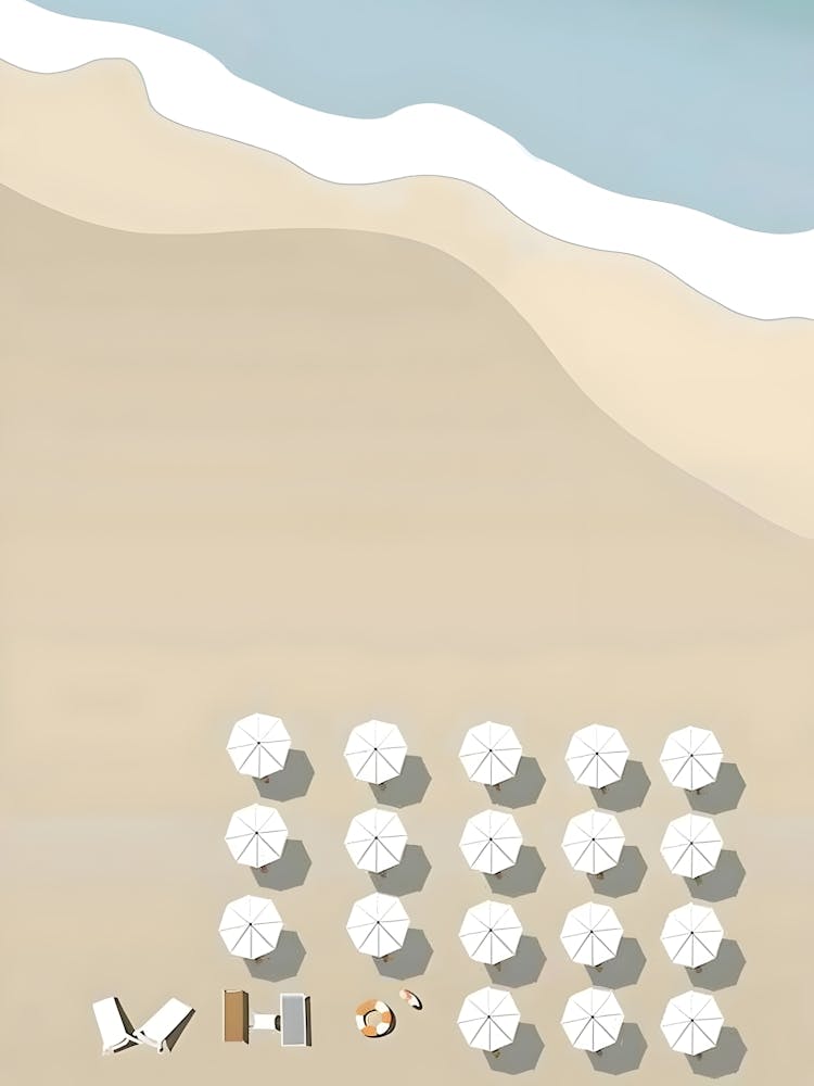 Beach Umbrellas On The Sand