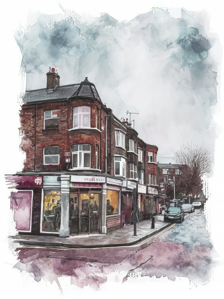 Hounslow London Borough   Street Watercolour 4