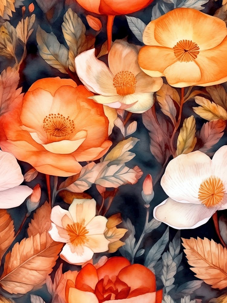 Orange And White Flowers