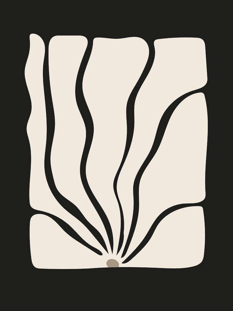 Neutral Wavy Abstract Flower