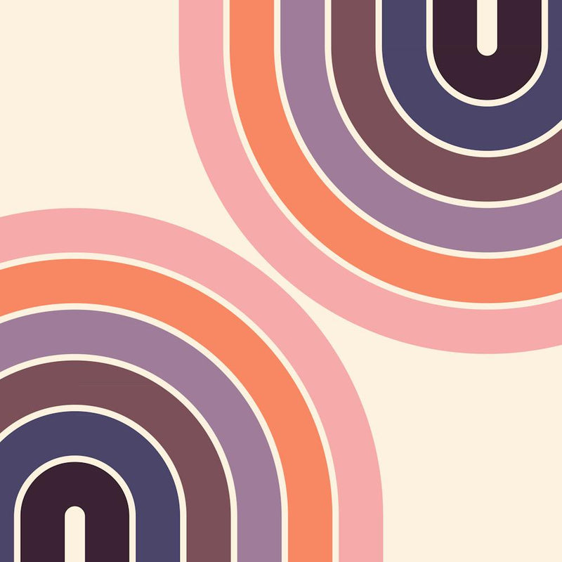 Midcentury Modern Geometric Rainbow C8 In Aesthetic Sunset Vibes Purple Orange Pink 02