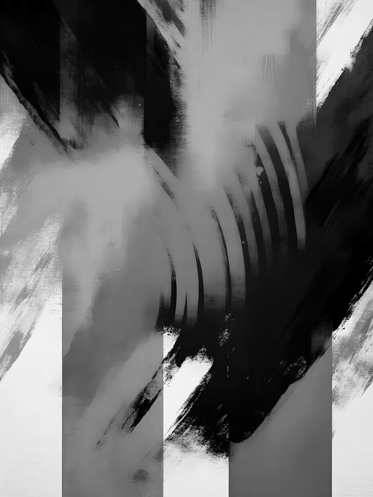 Black And White Abstract Painting 32