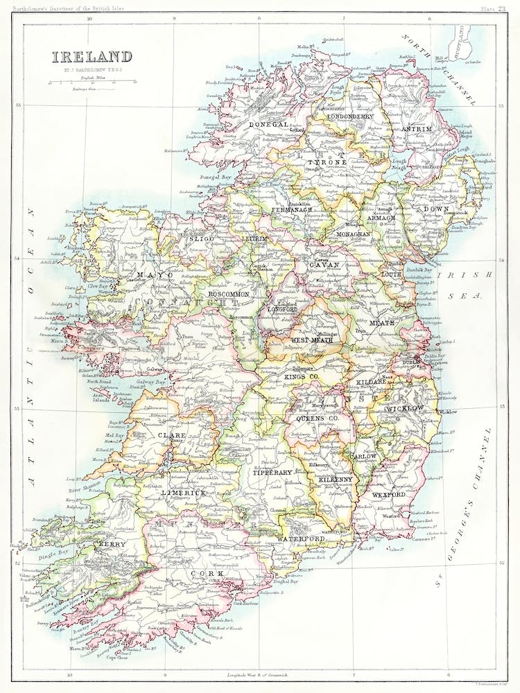 Gazetteer Of The British Isles, Statistical And Topographical By John Bartholomew (1887)