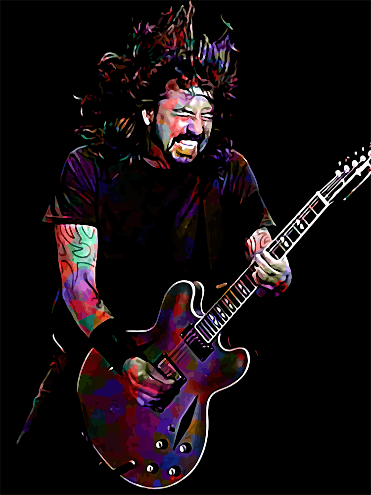 Dave Grohl Rock Music Legend in Colorful