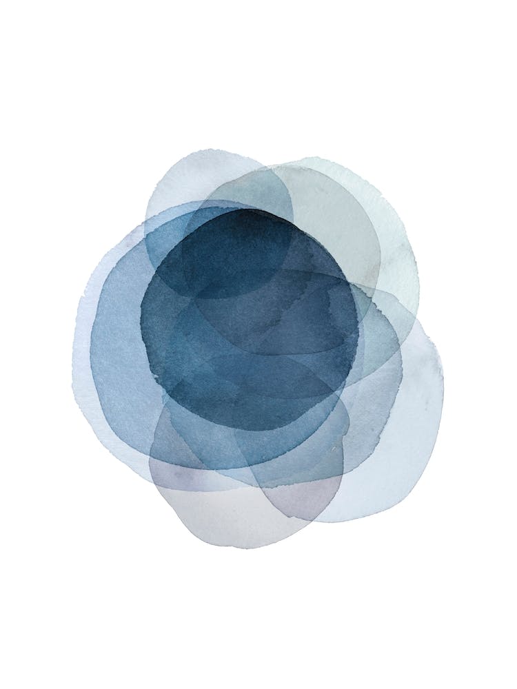 Blue Watercolor Circles