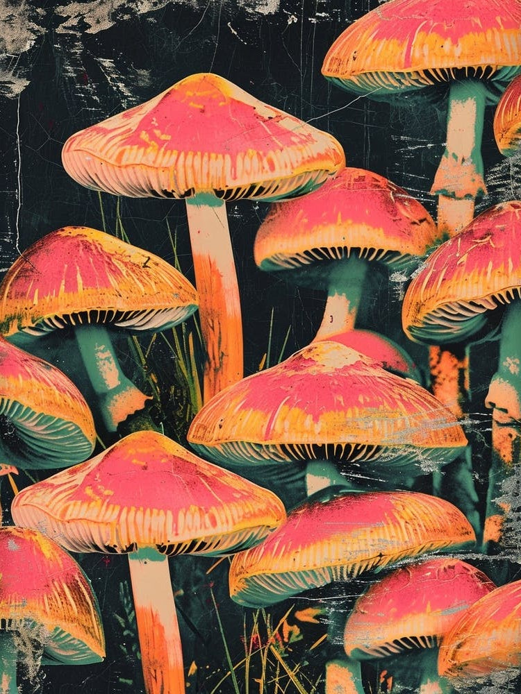 Retro Kitsch Mushroom Collage 4
