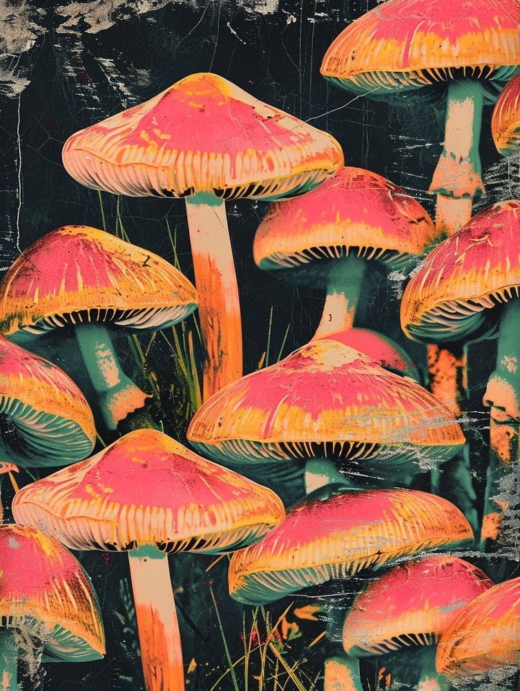 Retro Kitsch Mushroom Collage 4