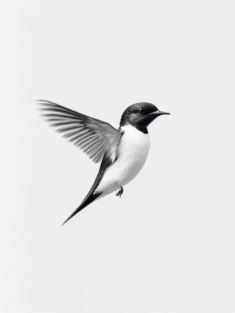 Swallow B&W Pencil Drawing 4 Bird