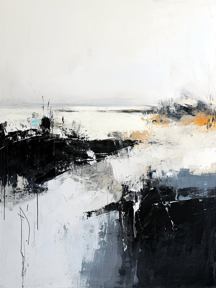Abstract Painting, Black and White River