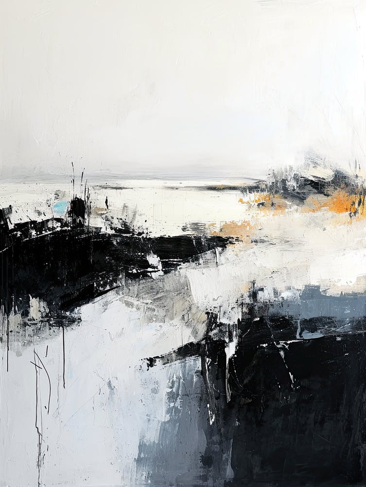 Abstract Painting, Black and White River