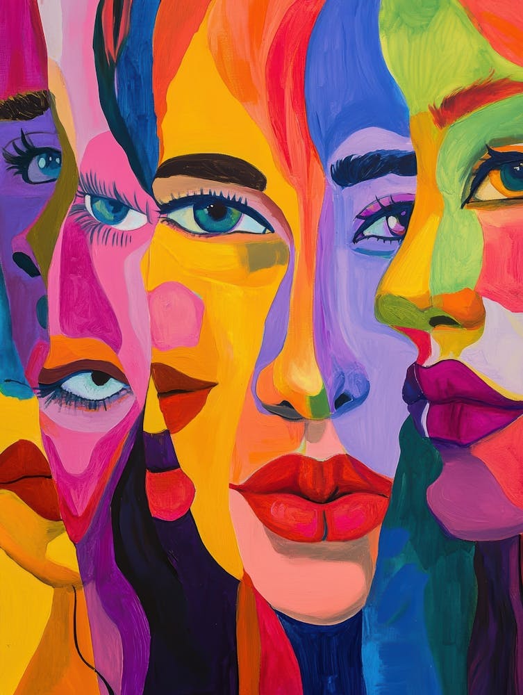 Colorful Faces Of Women