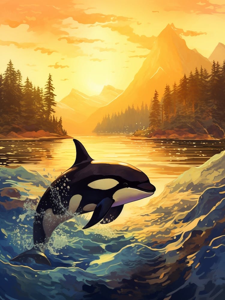 Orca Whale At Sunrise 1