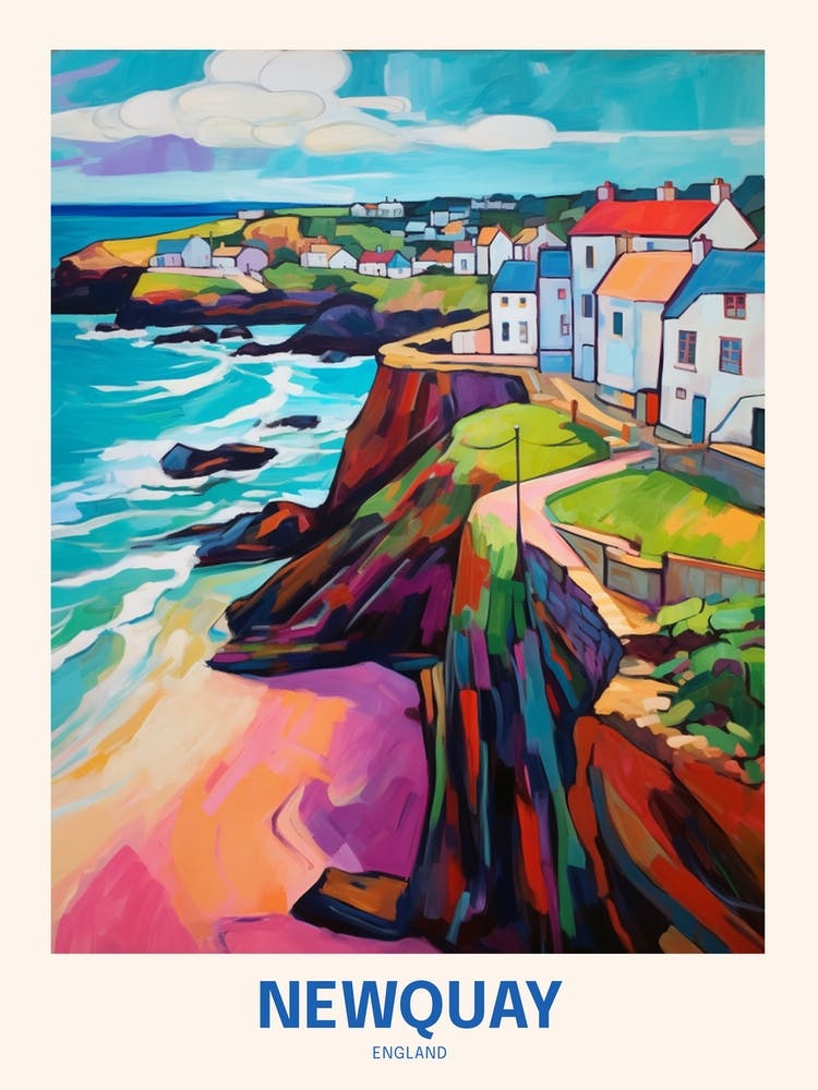 Newquay England 4 Uk Travel Poster