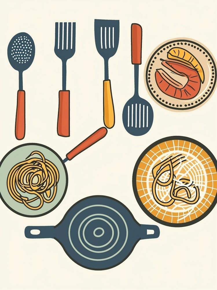Abstract Cooking Illustration