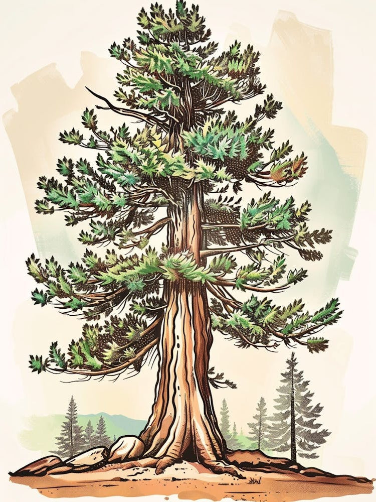 Sequoia Tree Storybook Illustration 1