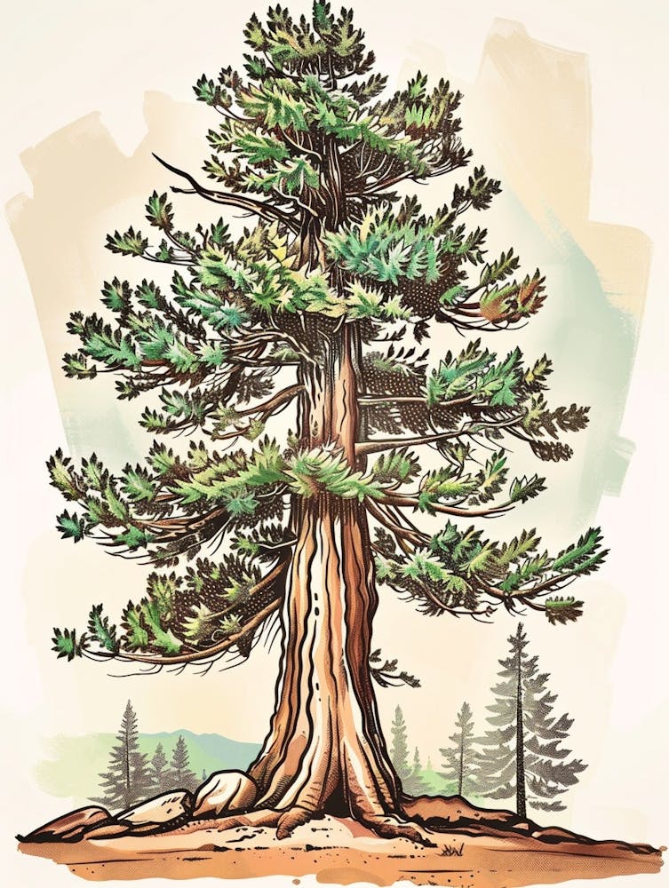 Sequoia Tree Storybook Illustration 1