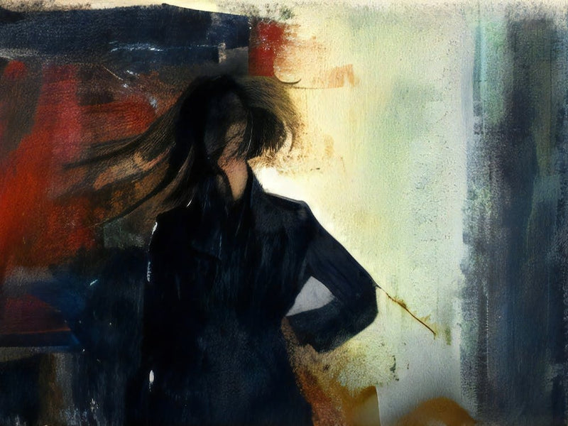 Portrait Of A Woman With Flowing Hair