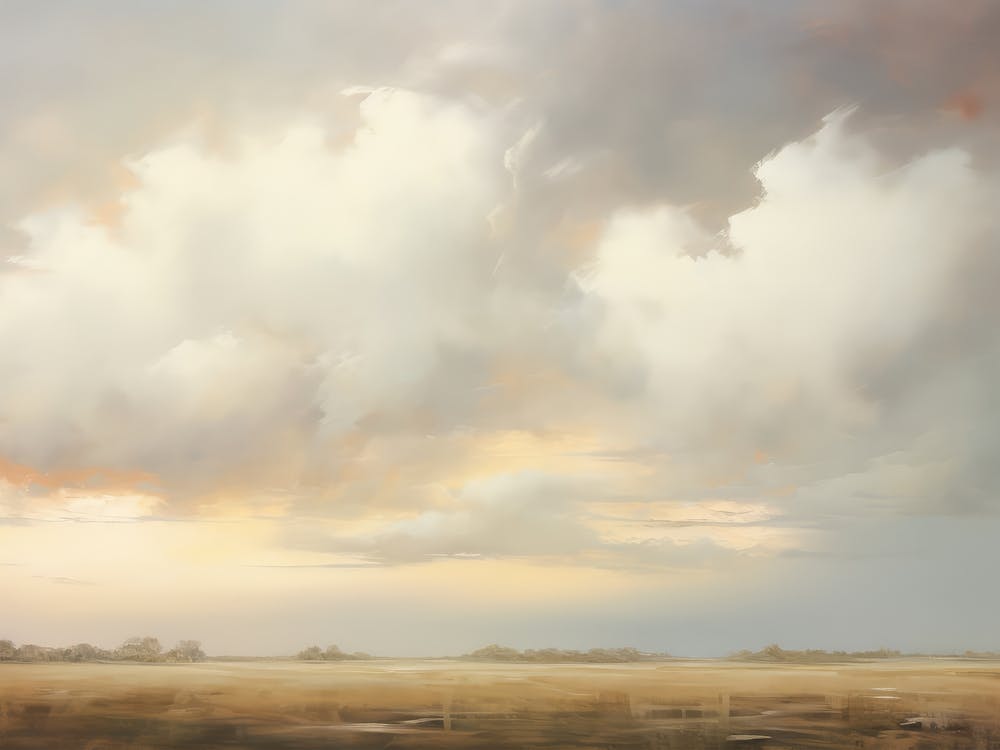 Peinture de Ciel Nuageux Chaleureux