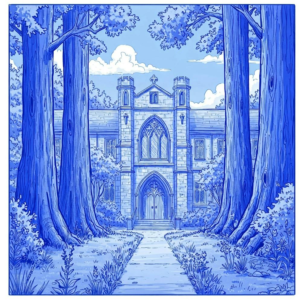 Blue Castle In The Woods
