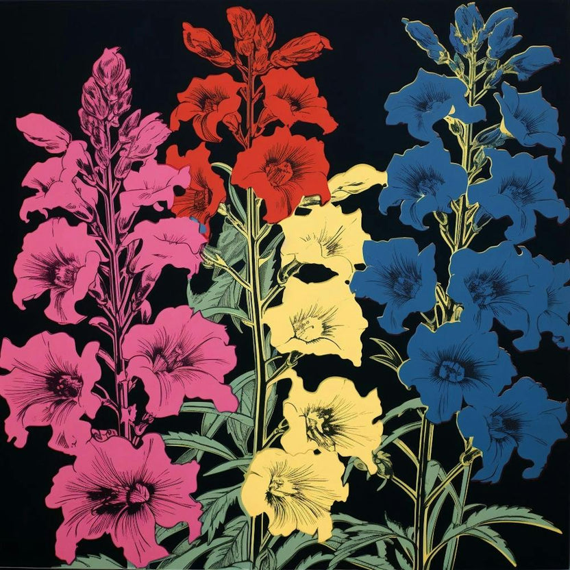 Larkspur 1 Pop Art Illustration Square