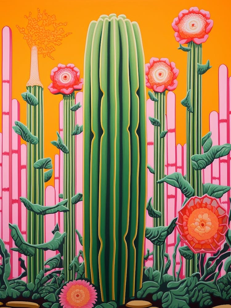 Mexican Style Cactus Illustration Organ Pipe Cactus 4