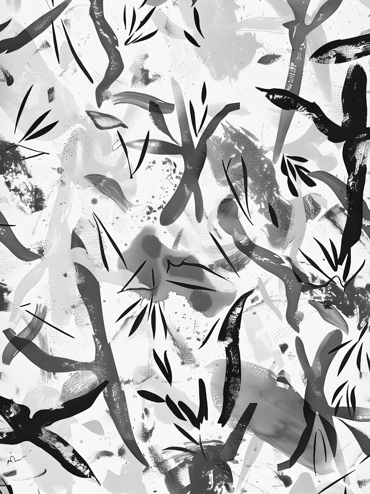 Black And White Brushstrokes