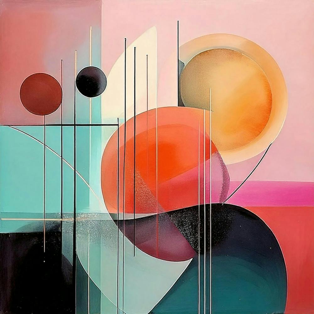 Unique Painting For Interior, Geometric Abstraction, Oil Painting Style