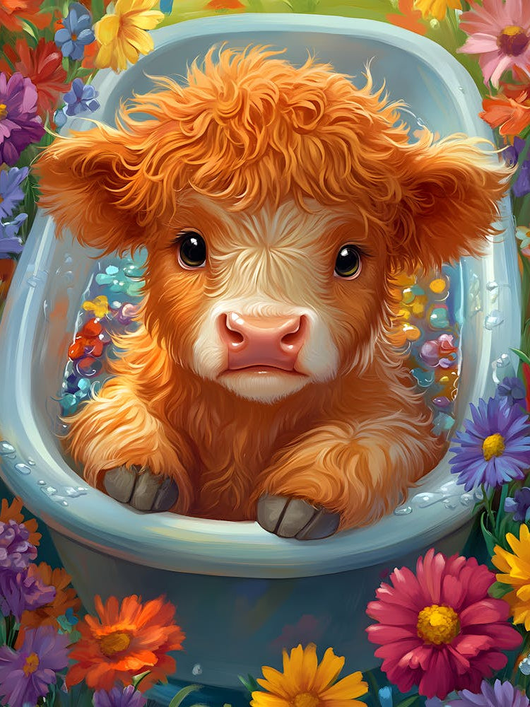 Cute Cow In A Tub 9