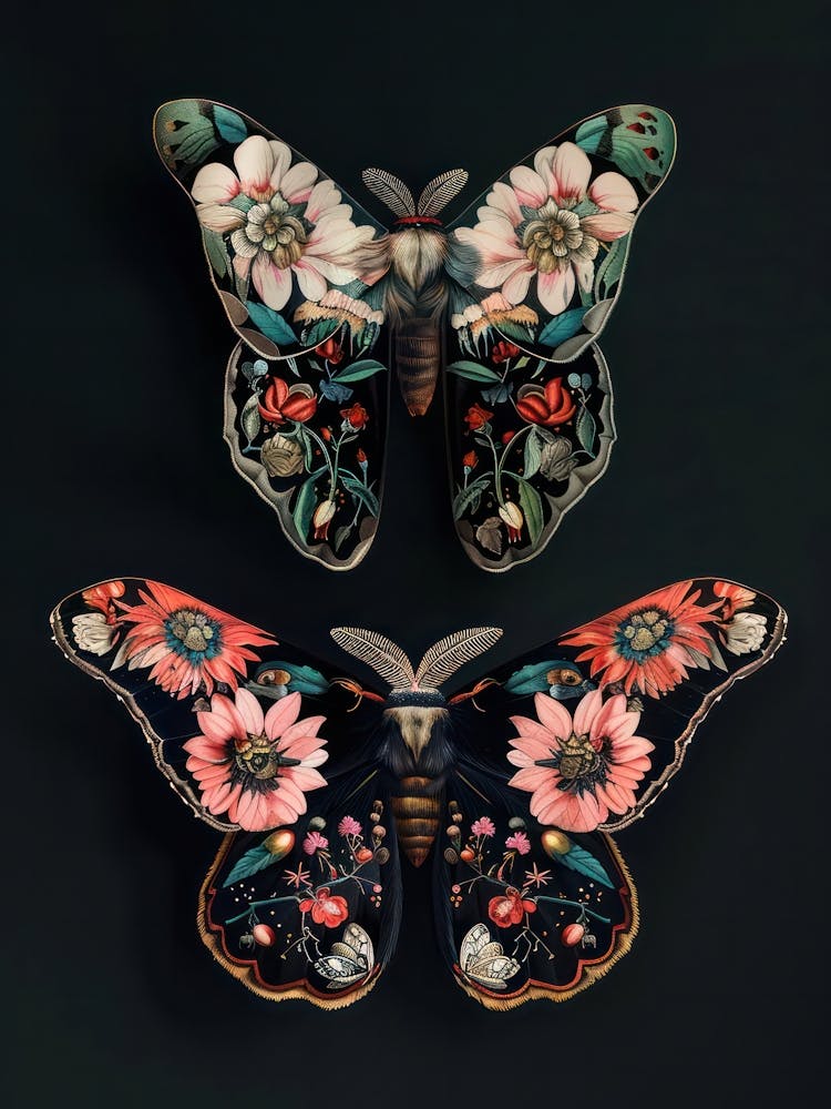 Dark Butterflies William Morris Style 3