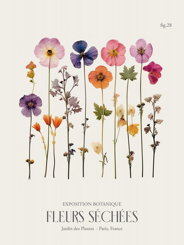 Fleurs Sechees, Dried Flowers Exhibition Poster 28