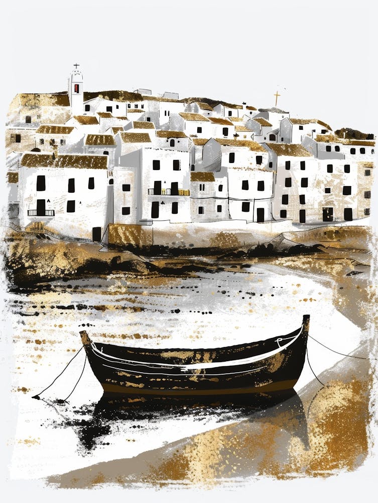 Boat On The Beach Canvas Print