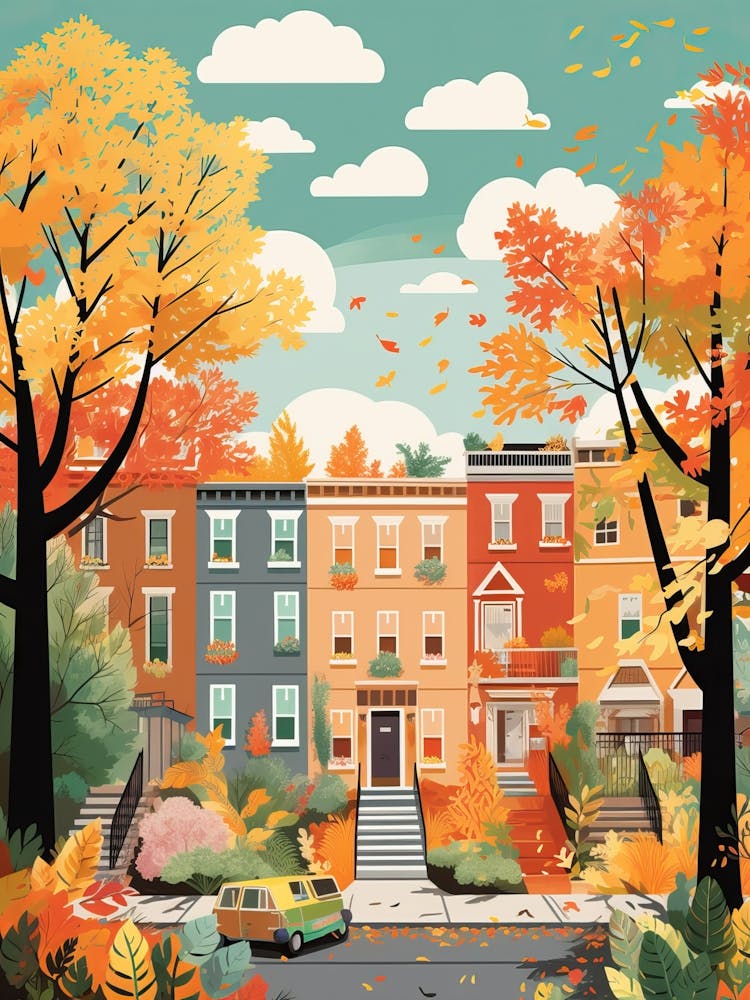 Washington In Autumn Fall Travel Art 7